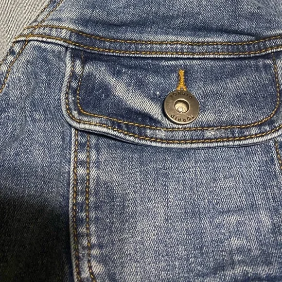 Torrid Denim Button-up Short Vest Women 4X Blue Pockets Distressed Western Rodeo - Picture 13 of 14